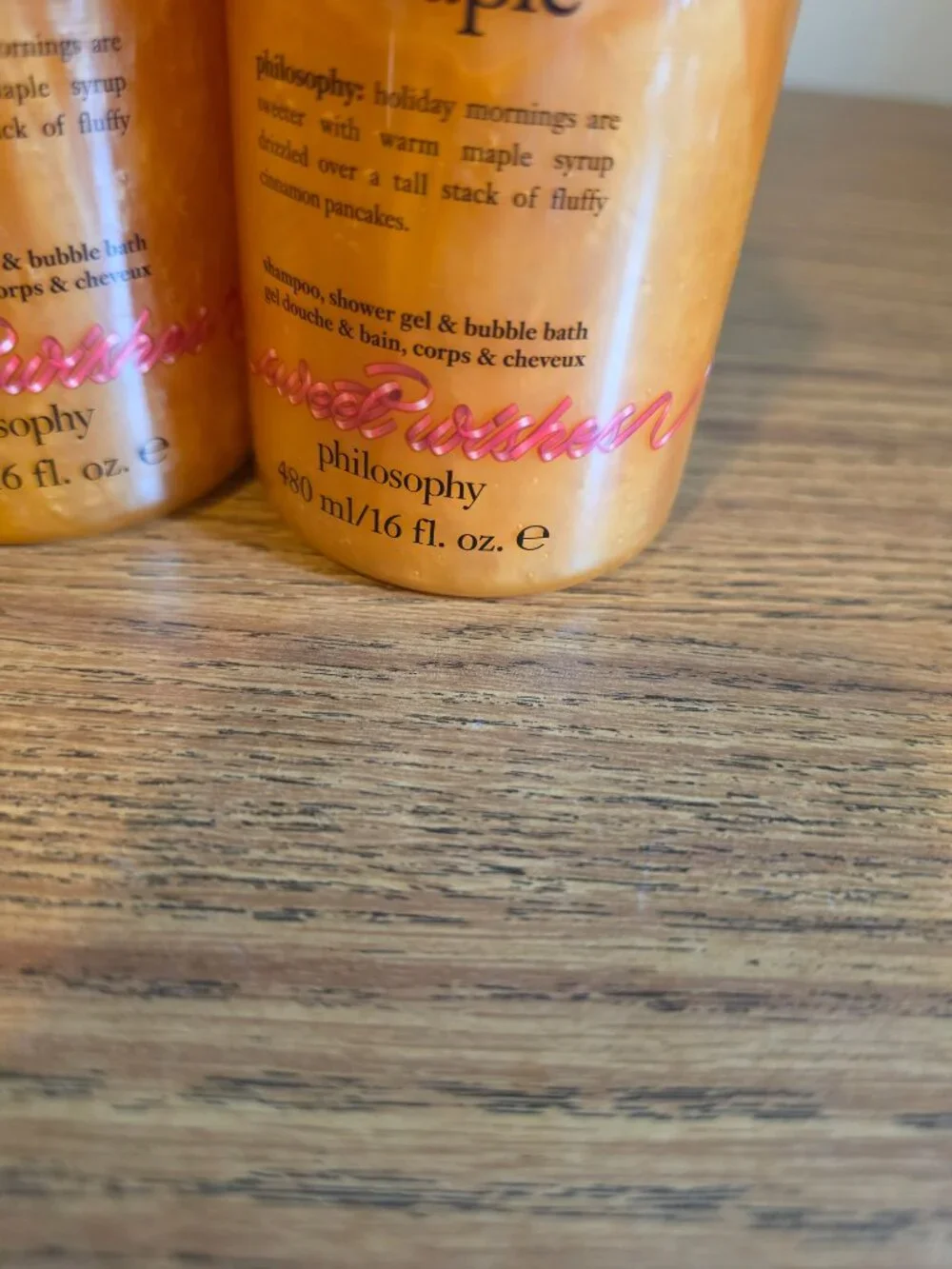 NEW Philosophy Morning Maple Shampoo Shower Gel SET of 2 16 oz